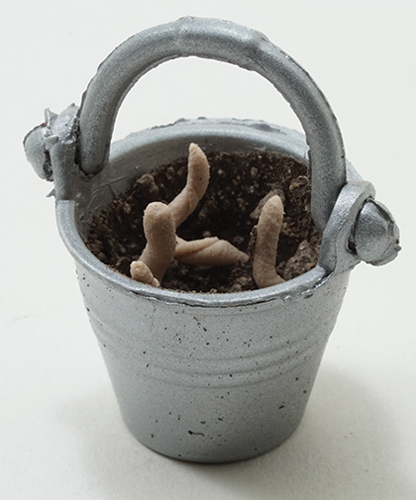 Dollhouse Miniature Bucket Of Worms